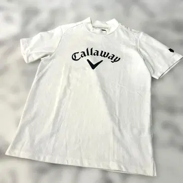 새상품급 캘러웨이 골프 화이트 하이넥 반팔 셔츠