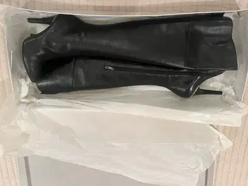 천연 가죽 롱 부츠