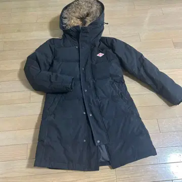 후드 부착 롱 다운 자켓 블랙