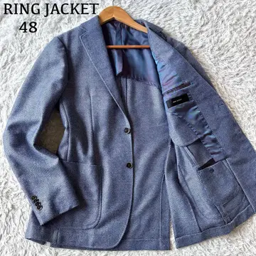 컨디션 최상 링자켓 니트 테일러드 자켓 모헤어 블루 파랑 48