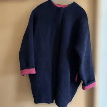 ELENDEEK 노카라 자켓 F 네이비/핑크