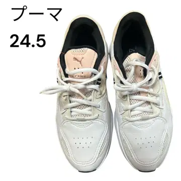 푸마 스니커즈 24.5cm 화이트/핑크