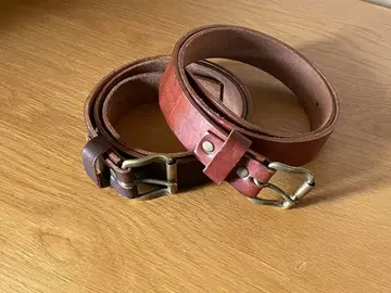 Brown Brown 천연 가죽 벨트 2개 세트 (블랙, 브라운)