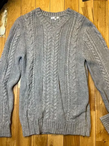 imp 케이블 짜임 니트 스웨터 XL 그레이