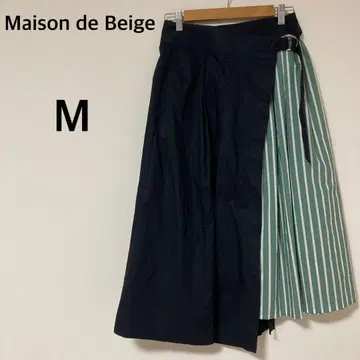 Maison de Beige 랩스커트 M 롱 기장 스트라이프 캐주얼
