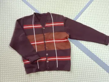 60s 스트라이프 디자인 가디건 브라운 계열