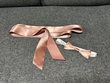 나비 넥타이 & 새시 벨트, 어른 핑크, 폭 50mm x 3m, 새틴