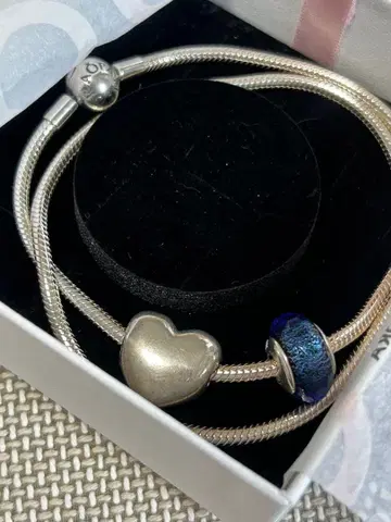 PANDORA 실버 팔찌 하트형
