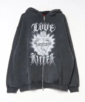 LOVE KILLER 다크 그레이 집업 후드티