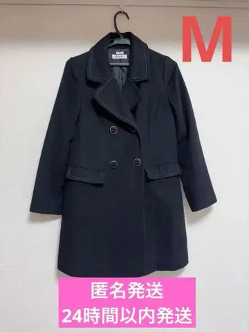 Rew de Rew 네이비 더블 브레스트 피 코트 사이즈 38 M