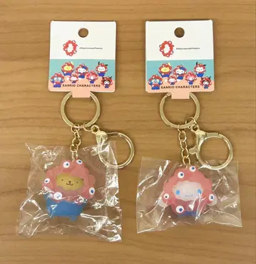 [ 새상품 ] 산리오 미야쿠미야쿠 클리어 컬러 키링 푸딩 시나몬