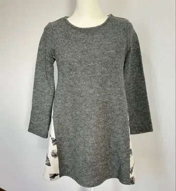 비어즐리 그레이 긴팔 튜닉 겨드랑이 프린트 포함