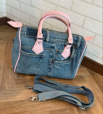 데님 핸드백