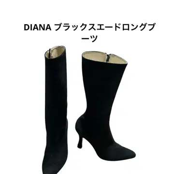 DIANA 블랙 스웨이드 롱 부츠