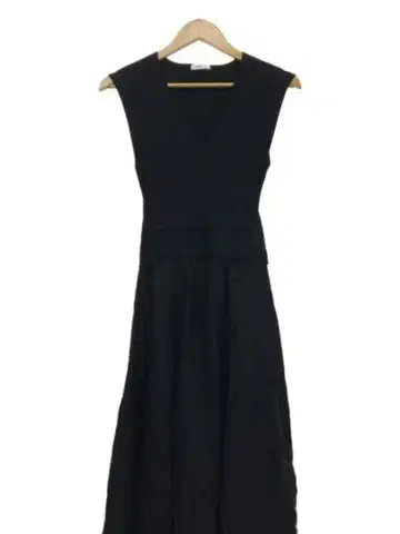 FRAY I.D/카슈쿨 리브 니트 콤비 원피스 블랙