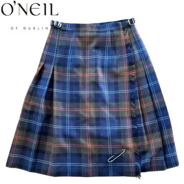 O'NEIL OF DUBLIN 빈티지 체크 무늬 랩 플리츠 스커트