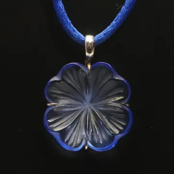 라리크 플라워 목걸이 블루 파랑 실버 925 LALIQUE