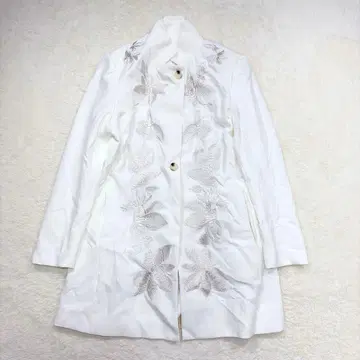 자켓 롱 기장 자수 꽃무늬 깔끔한 엘레강트 캐주얼 고급 코트