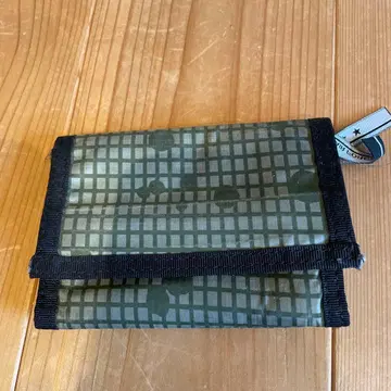 [ X-girl ] 체크 무늬 나일론 3단 폴더형 지갑