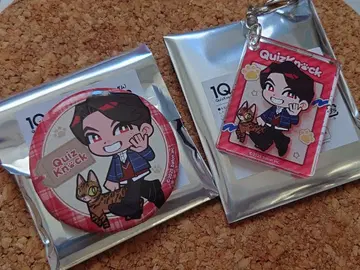 QuizKnock 행운 고양이 키링과 캔뱃지 세트 (이자와 타쿠시)