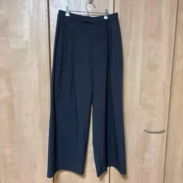 UNIQLO C 감동 턱 와이드 팬츠 다크 그레이 L