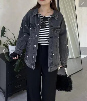 prose verse 펄 장식 데님 자켓 M 사이즈