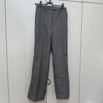 브라운 사이드 벤트 체크 무늬 팬츠