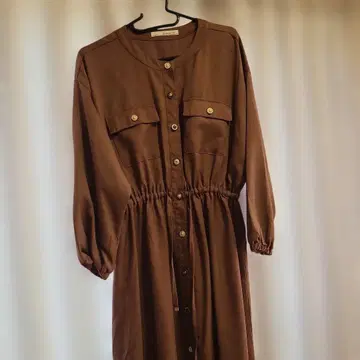 [ 새상품급 ] ELENCARE DUE 브라운 노카라 원피스