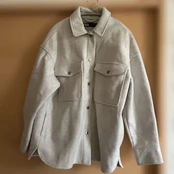 ZARA 라이트 그레이 셔츠 자켓 M