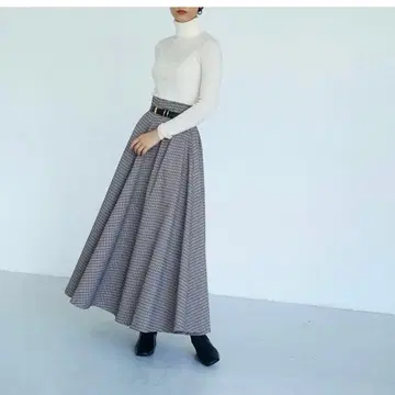 foufou 하운드투스 체크 패턴 스커트