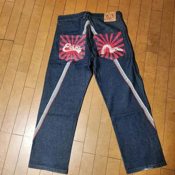 EVISU 스트라이프 디자인 데님 팬츠 34 사이즈
