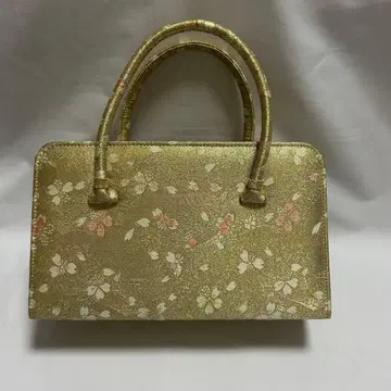 기모노 가방 핸드백 골드 컬러 골드 벚꽃 기모노 기모노 예복