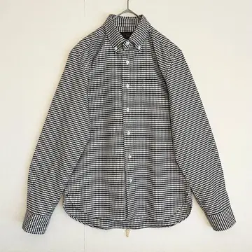 [인기 미사용 거의 새상품] BEAMS 플러스 깅엄 체크 BD 셔츠 블랙