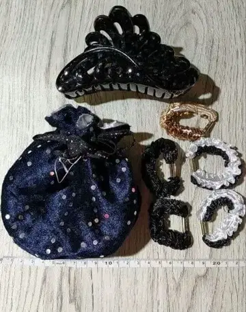 00s fairygrunge 헤어 클립 스크런치 파우치 세트