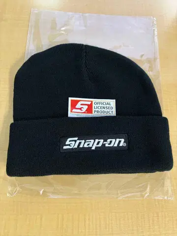 스냅온 니트 모자 블랙