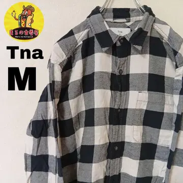 USA 구제 의류 Tna 플란넬 셔츠 M 블랙 화이트 체크