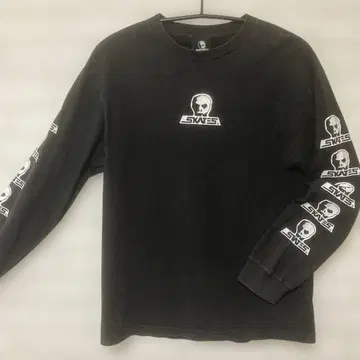 SKATES 스컬 로고 긴팔 T셔츠