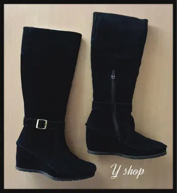 Hina Day Green 가죽 롱 부츠