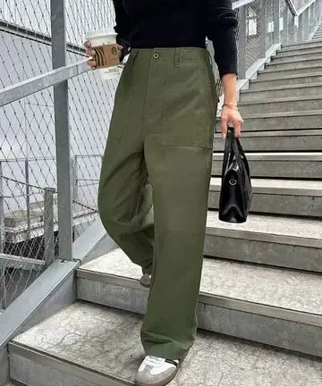 와이드 베이커 팬츠 L 카키
