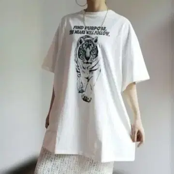 THE SHINZONE 타이거 빅 T 셔츠 화이트