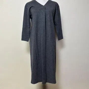 띠어리 럭스 다크 그레이 V넥 7부 소매 롱 원피스 사이즈 38