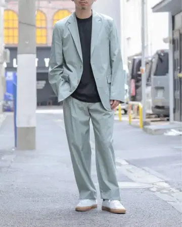 AURALEE WASHED FINX HERRINGBONE SET-UP