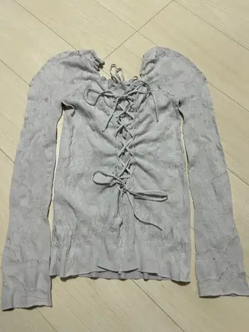 Chacott 레이스업 화이트 긴팔 상의 S-M