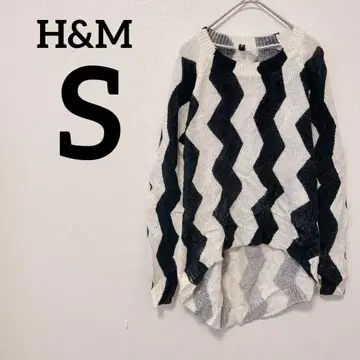 개성있는 H&M [ S ] 지그재그 패턴 긴팔 니트