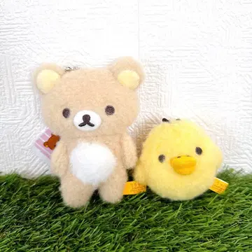 미사용 택 포함 리락쿠마 포근한 펠트풍 마스코트 키체인 2종