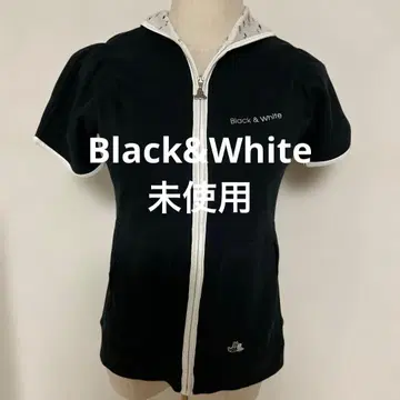 Black & White 반팔 후드티 미사용