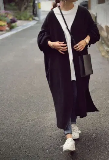 [ antiqua ] 와이드 토퍼 롱 가디건