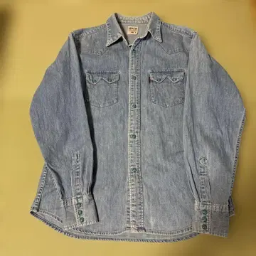 90's Levi's 데님 긴팔 셔츠 M 사이즈 라이트 블루