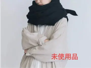 Honnete 오넷 워시드 울 와이드 스톨 블랙 미사용 새상품