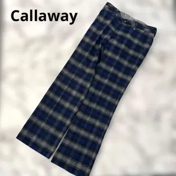 새상품급 캘러웨이 골프 팬츠 체크 무늬 와이드 팬츠 방한